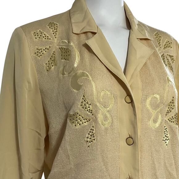 Philippe Marques Vintage Yellow Long Sleeve Blouse Size 10 - Picture 4 of 10